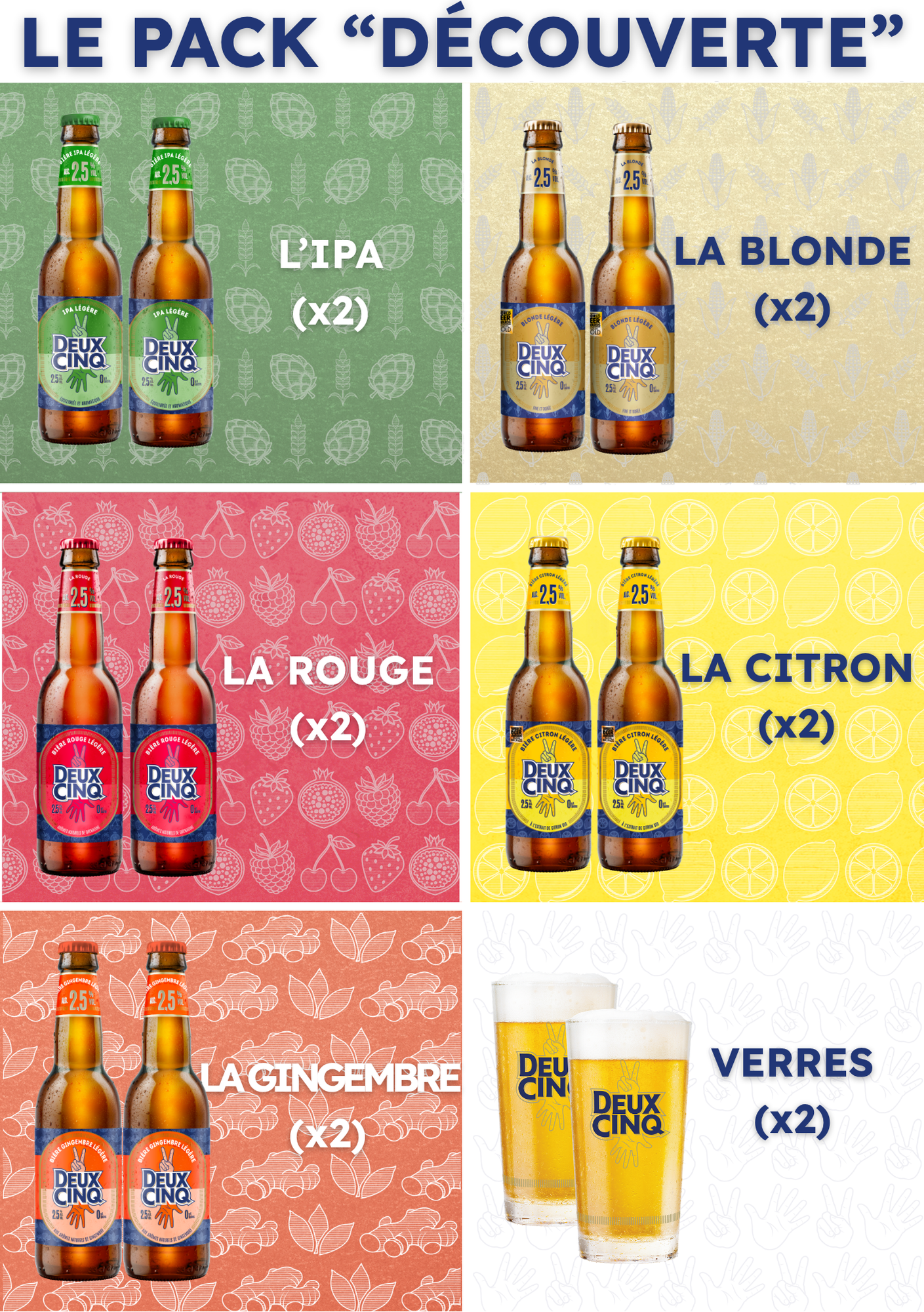 Pack Découverte La Deux Cinq - Bières Légères et Sans Sucres
