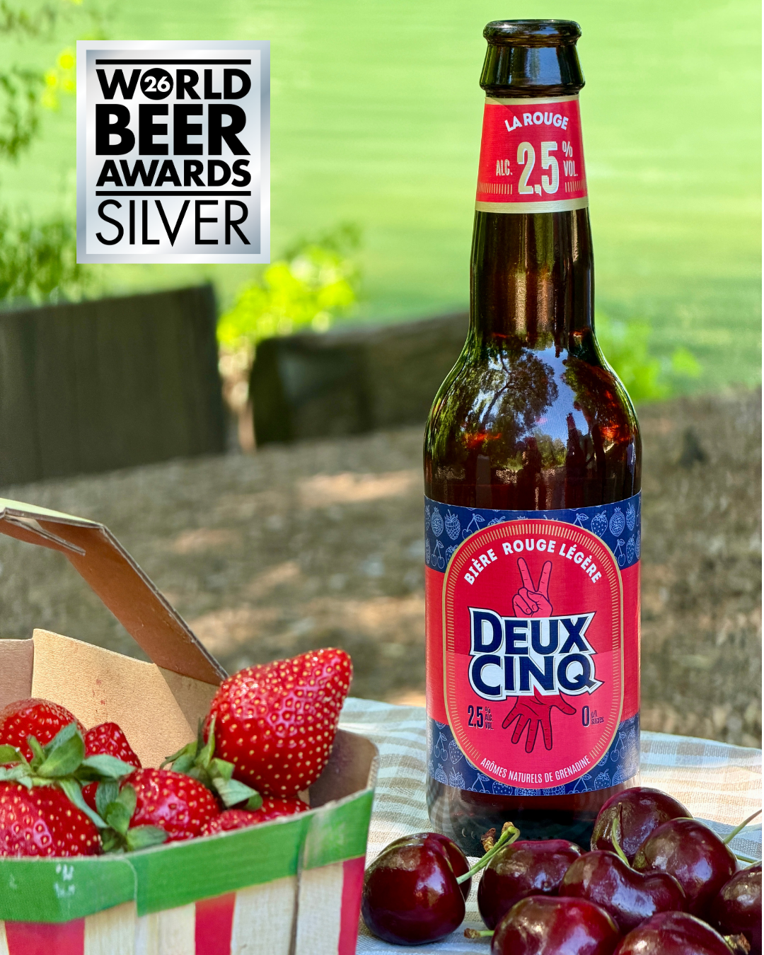 Bière ROuge Pique Nique Cerise Fraise medaille argent